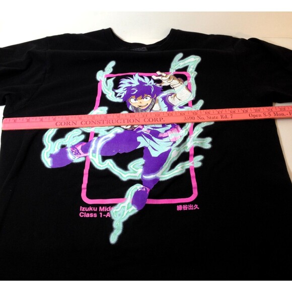 My Hero Academia Graphic T Shirt Izuku Midoriya Anime Funimation Black Size L - Picture 6 of 7
